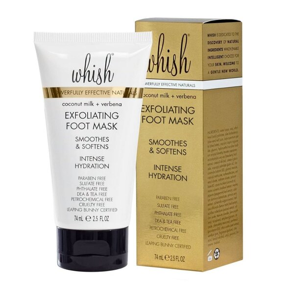 NEW Whish Clean Beauty Coconut Milk + Verbena Overnight Exfoliating Foot Mask